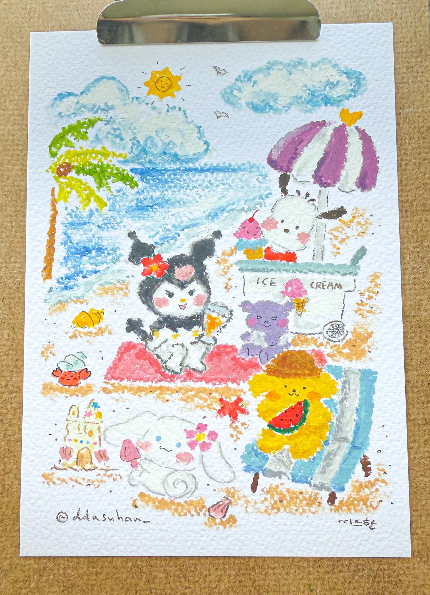 Sanrio characters at the Beach