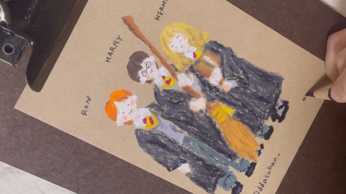 Drawing YouTube Lesson 19: Harry Potter with Jisu Sang (ASMR)