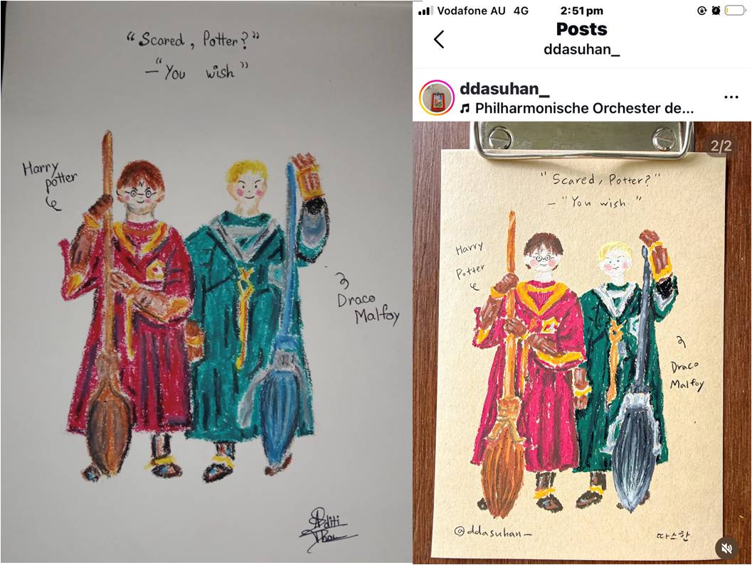 Thank you aditi_dhawan_96155 for sharing your Harry and Draco drawing and animal crossing drawing with me!