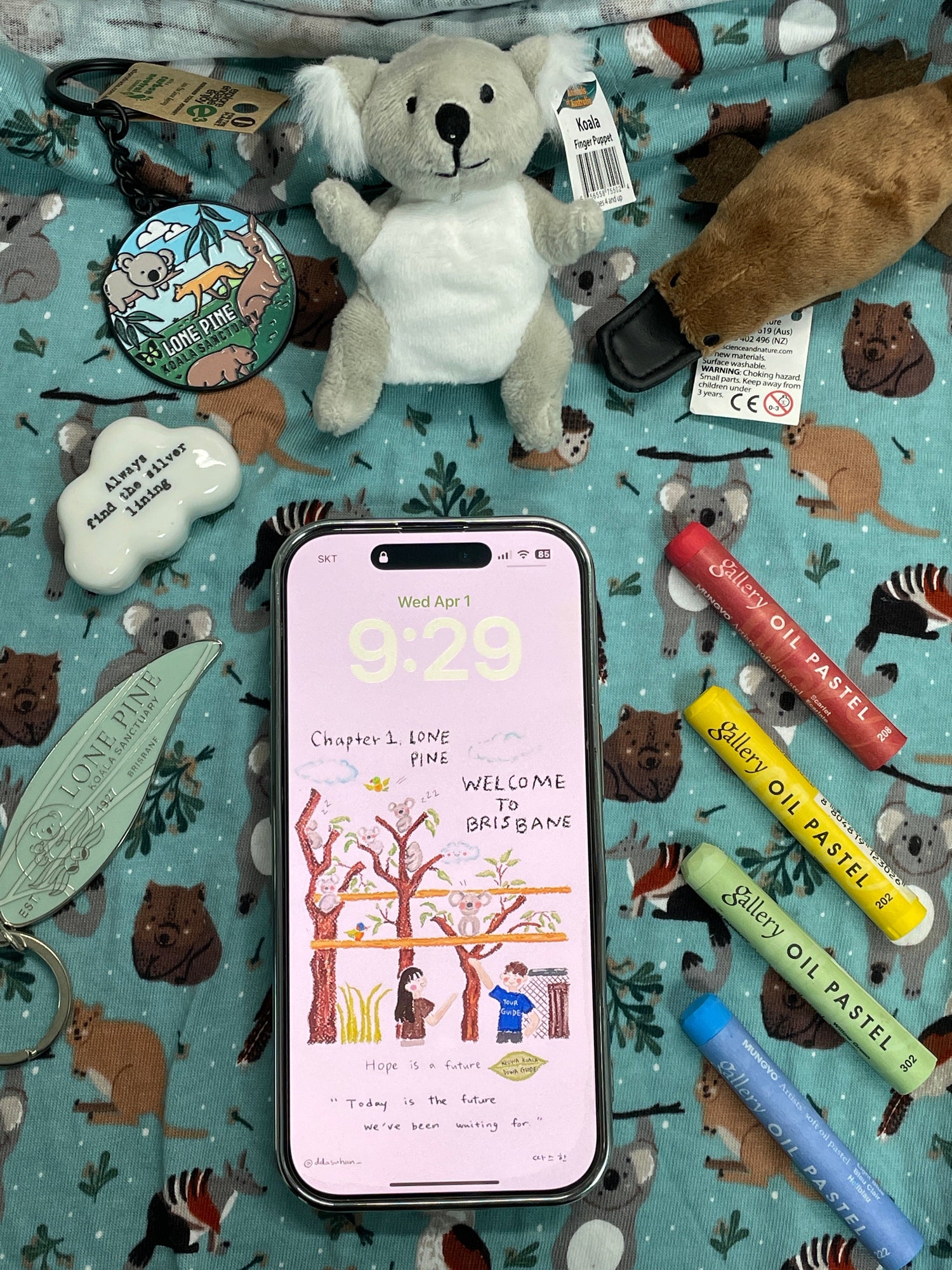 Keowa Koala Welcome to Brisbane iPhone Wallpapers