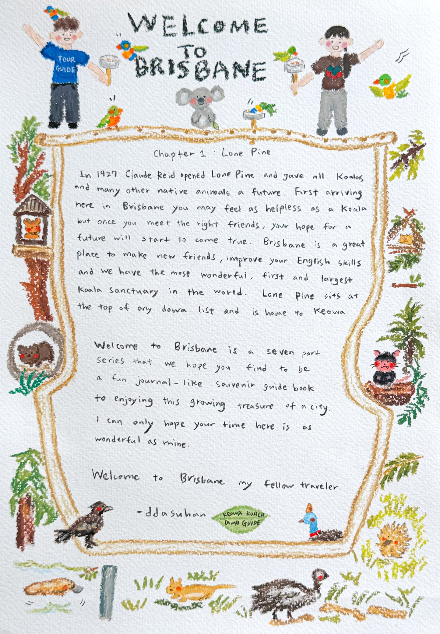 NEW FARM PARK COFFEE HUT - AMAZON KINDLE EBOOK- Keowa Koala Dowa Guide Welcome to Brisbane Chapter 1: Lone Pine (Kindle eBook with iPhone wallpaper cover)