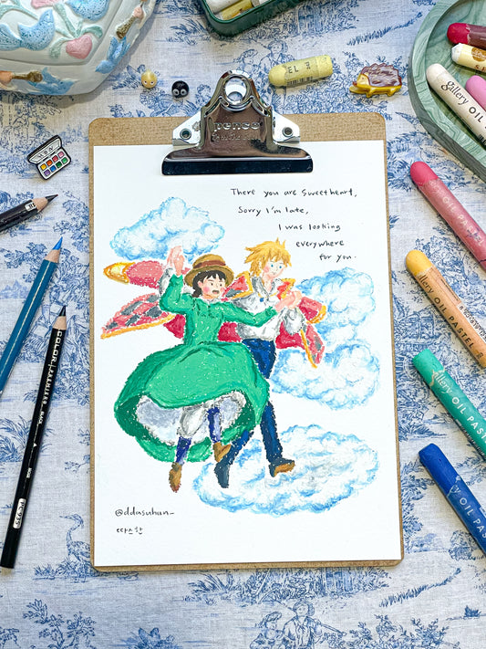Sophie and Howl Strolling in the Air