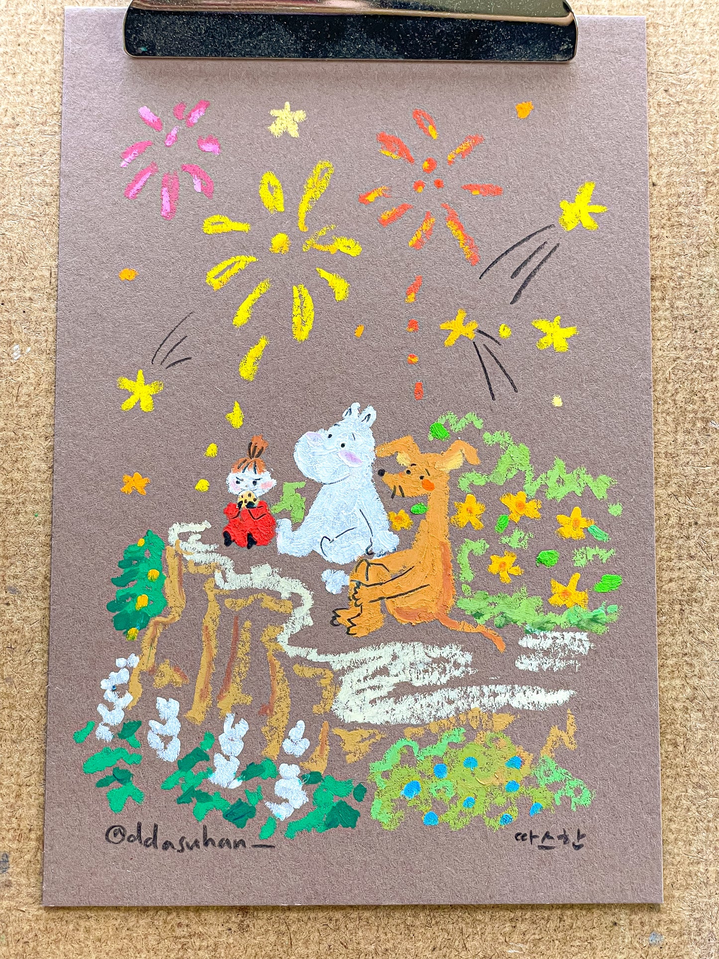 Moomin watching fireworks
