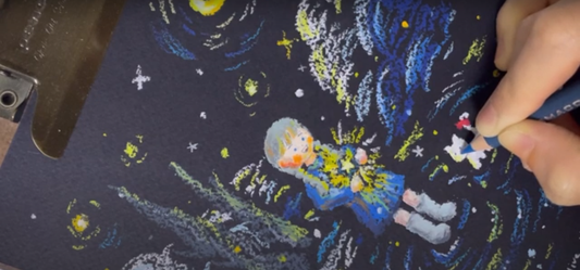 Drawing Lesson 3: How to my own original drawing Inspired by Van Gogh's Starry Night (ASMR)